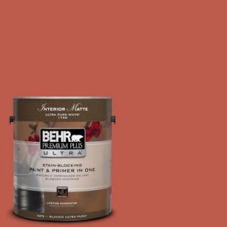BEHR Premium Plus Ultra 1 gal. #200D 6 Mexican Chile Flat/Matte Interior Paint 175301