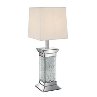 Woodland Imports Elegant Wooden Glass Table Lamp