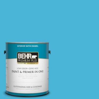 BEHR Premium Plus 1 gal. #P490 4 Aztec Sky Satin Enamel Interior Paint 740001