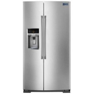 Maytag 20.6 cu. ft. Side by Side Refrigerator in Monochromatic Stainless Steel, Counter Depth MSC21C6MDM