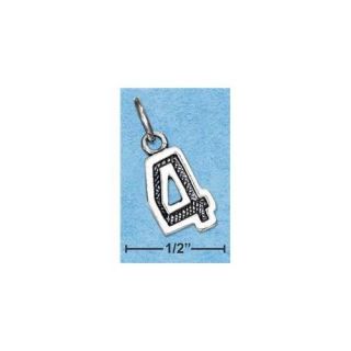 Sterling Silver Jersey 4 Number Charm