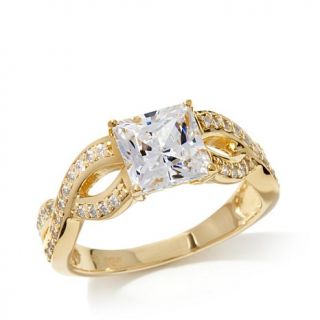 Absolute™ 2.22ct Square and Pavé Twist Band Ring   7833537