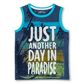 Toddler Boys Just Another Day In Paradise Muscle Tank   Metallic Blue