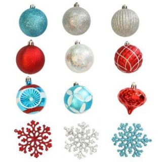 Martha Stewart 2.3 in. North Pole Shatter Resistant Assorted Ornament (101 Pack) HE 51271B