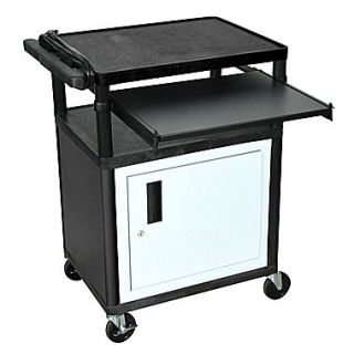Luxor 34 A/V Cart With Cabinet, Black