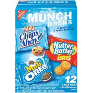 Nabisco Oreo Mini, Nutter Butter Bites & Mini Chips Ahoy! Cookies Variety Pack, 1 oz, 12 count