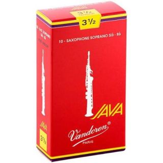 Vandoren Java Red Soprano Saxophone Reeds Strength 3.5, Box of 10