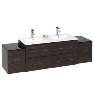 American Imaginations 74 in. W x 18 in. D Modern Wall Mount Plywood Melamine Vanity Base Only In Dawn Grey 761