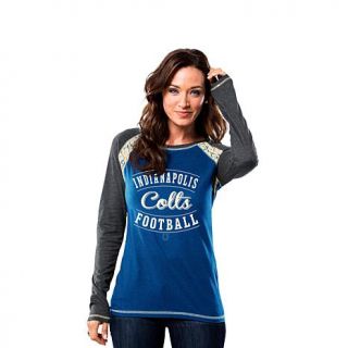 Officially Licensed NFL For Her Fantasy League Lace Long Sleeve Tee   Colts   7749875