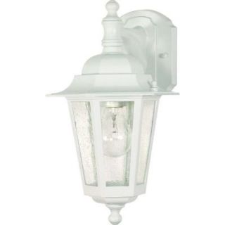 Glomar 1 Light Outdoor White Incandescent Sconce Light HD 988