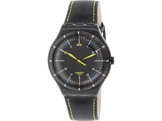 Swatch Men's Irony YWB100 Black Leather Swiss Quartz Watch