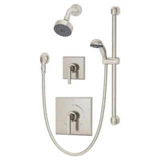 Symmons Duro 1 Handle Hand Shower and Showerhead Combo Kit in Satin Nickel 3605 H321 V STN