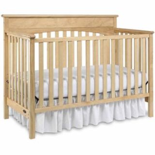 Graco Lauren 4 in 1 Convertible Fixed Side Classic Crib, Natural