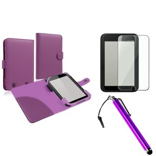 BasAcc Purple Case/ LCD Protector/ Stylus for Barnes & Noble Nook HD