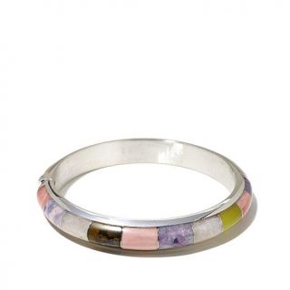 Jay King Inlaid Multicolor Opal Sterling Silver Bangle Bracelet   7607955