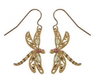 Black Hills Delicate Dragonfly Earrings, 10K/12 K/14K Gold —