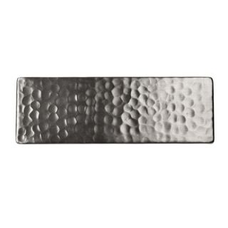 Solid Hammered Copper 6 x 2 Decorative Accent Tile in Satin Nickel