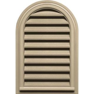Builders Edge 22 in. x 32 in. Round Top Gable Vent in Light Almond 120082232013