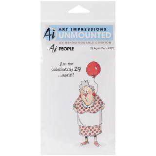Art Impressions People Cling Rubber Stamp .75 X1.75   Coffee Fix