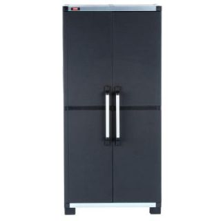 Keter 35 in. x 74 in. Wide XL Freestanding Plastic Utility Cabinet in Black 217819
