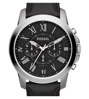 FOSSIL   FS4812 Grant stainless steel and leather watch