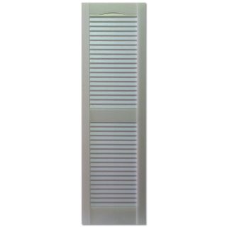 Custom Shutters llc. 2 Pack Paintable Louvered Vinyl Exterior Shutters (Common: 14 in x 62 in; Actual: 14.5 in x 62 in)