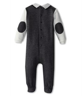 Armani Junior Long Sleeve Polo Jumpsuit Infant White Dark Grey