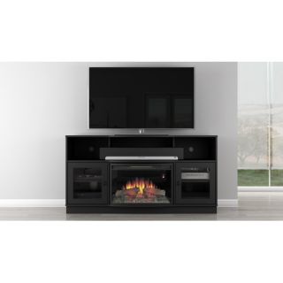 Contemporary TV Stand with Electric Fireplace by Furnitech