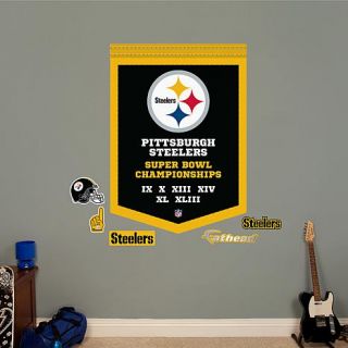 Officially Licensed NFL Super Bowl Banner Wall Decals by Fathead   Steelers   7601113