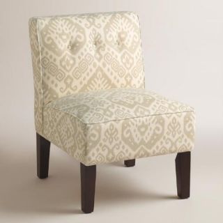 Neutral Print Randen Upholstered Chair with Wood Legs
