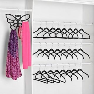 Joy Mangano Huggable Hangers 25 piece Set with Butterfly Hanger   10068358