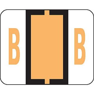 Smead BCCR Bar Style Color Coded Alphabetic Label, B, Label Roll, Light Orange, 500 labels/Roll, (67072)