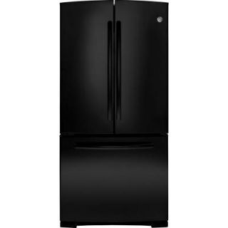 GE 33 in. W 22.7 cu. ft. French Door Refrigerator in Black GNS23GGHBB