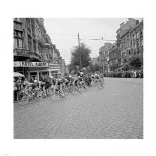 Cyclists in action tour de france 1960 Poster Print (12 x 12)