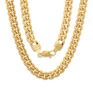 Sterling Essentials Bronze with 14k Goldplating 6.5mm Cuban Link Chain