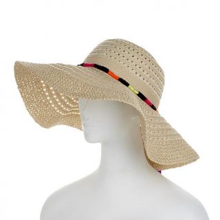 Betsey Johnson Straw Hat with Pompom Tassels   7958894