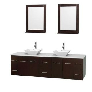 80 in. Bathroom Vanity Set in White with Man Made Countertop