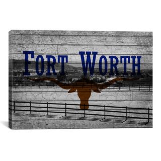 Flags Fort Worth, Texas   Ranch Grunge Graphic Art on Canvas