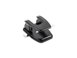 Business Source 65626 Heavy duty Hole Punch, 2 Punch Head(s)   30 Sheet Capacity   1/4"   Round Shape   Black