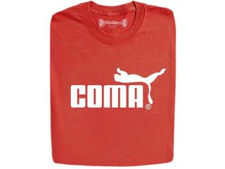 Stabilitees Funny Printed Mens T Shirts Puma in Coma