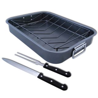 KitchenWorthy Non Stick Roasting Pan and Carving Set  