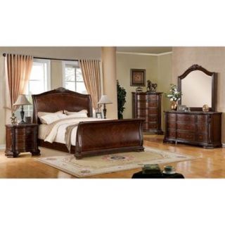 Furniture of America Eliandre Baroque Style 4 piece Sleigh Bedroom Set Cal. King