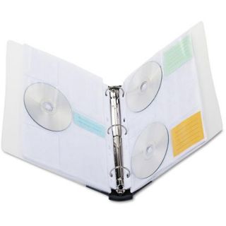 Innovera CD/DVD Three Ring Refillable Binder, 90 CD Capacity, Clear/Midnight Blue