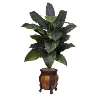 58 in. H Green Giant Spathyfillum with Decorative Vase Silk Plant 6695