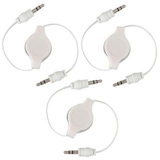 INSTEN White 3.5 mm Audio Extension Cable M/ M for iPhone 3GS (Pack of