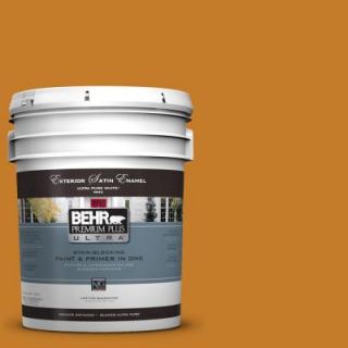BEHR Premium Plus Ultra 5 gal. #S H 290 Exotic Honey Satin Enamel Exterior Paint 985305