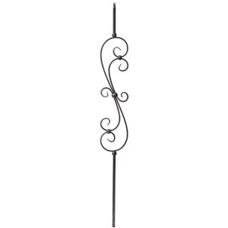Creative Stair Parts Scroll 44 in Silver Vein Wrought Iron Scroll Stair Baluster