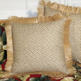 Hanalei Retroweave Pillow with Raffia   Style Fringe