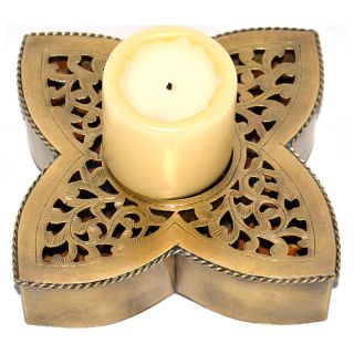 Hand chiseled Brass Candle Base (Morocco)  ™ Shopping