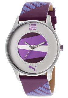 Women's Purple Leather White Dial
